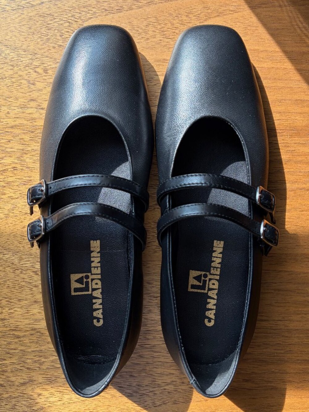 La Canadienne Dice Mary Jane Flats - Black, Size 6